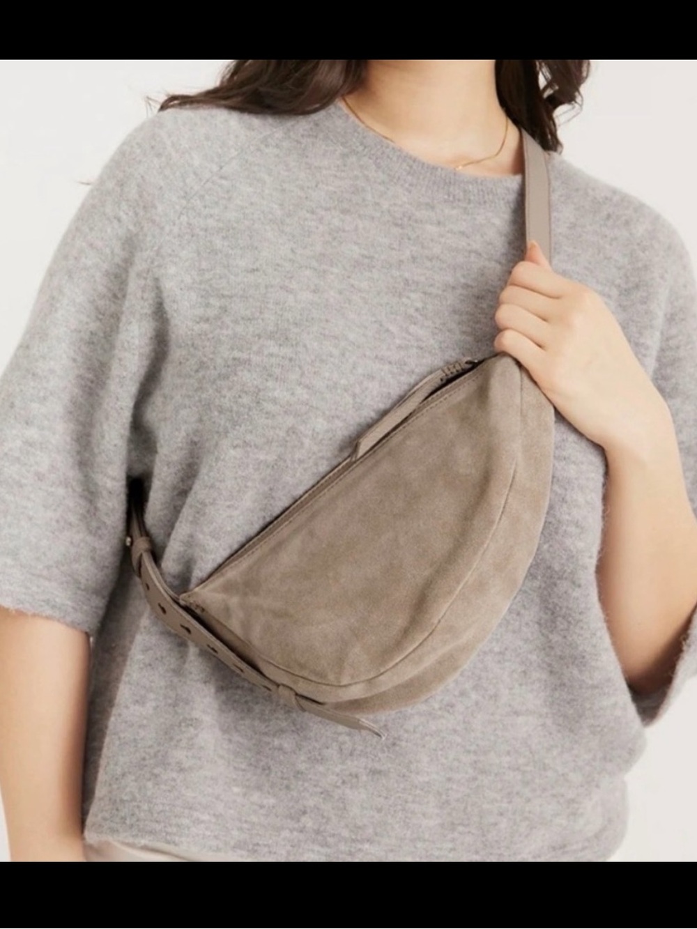 The Sak beige suede crossbody bag
